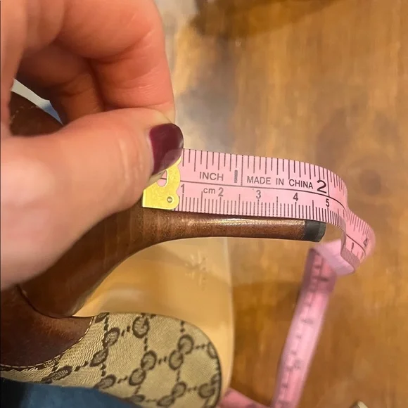 Gucci Women's Tan Canvas Loafers with Gold Accents - Picture 14 of 16